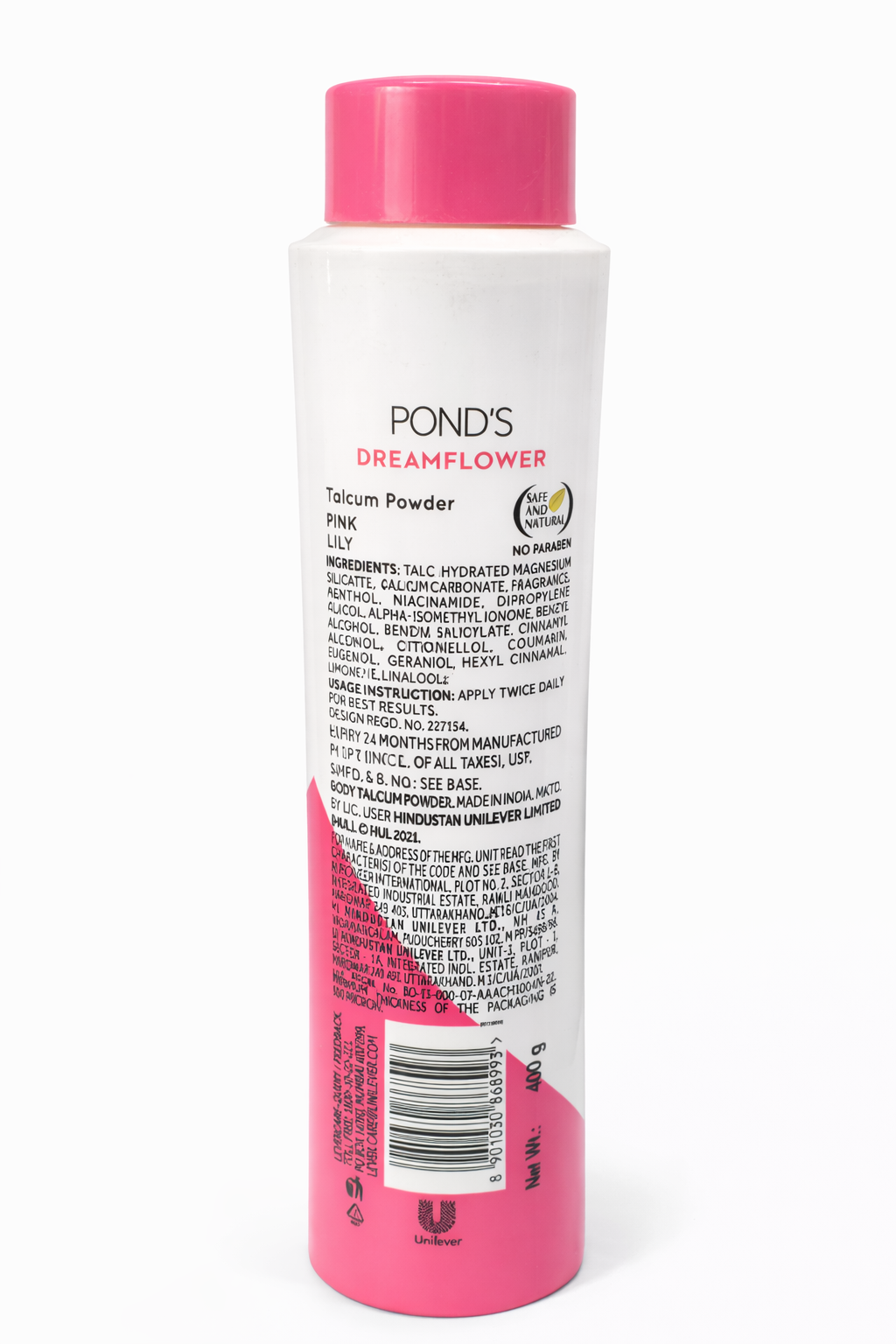 POND’S Dreamflower Pink Lily Fragrant Talcum Powder 400g | Long Lasting Floral Body Powder | Soft Smooth Skin | All-Day Freshness for Women