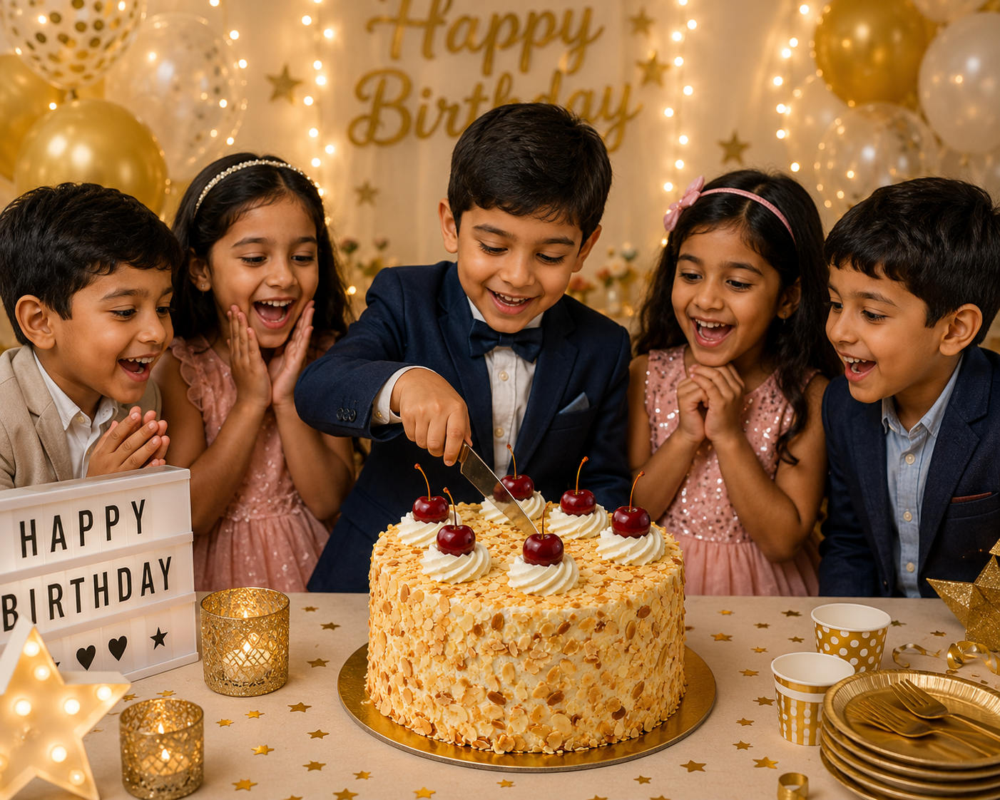Pineapple Almond Cake (500 grams) | Premium Fresh Cream Pineapple Cake | Almond Flakes Topping Cake | Birthday, Anniversary & Celebration Cake