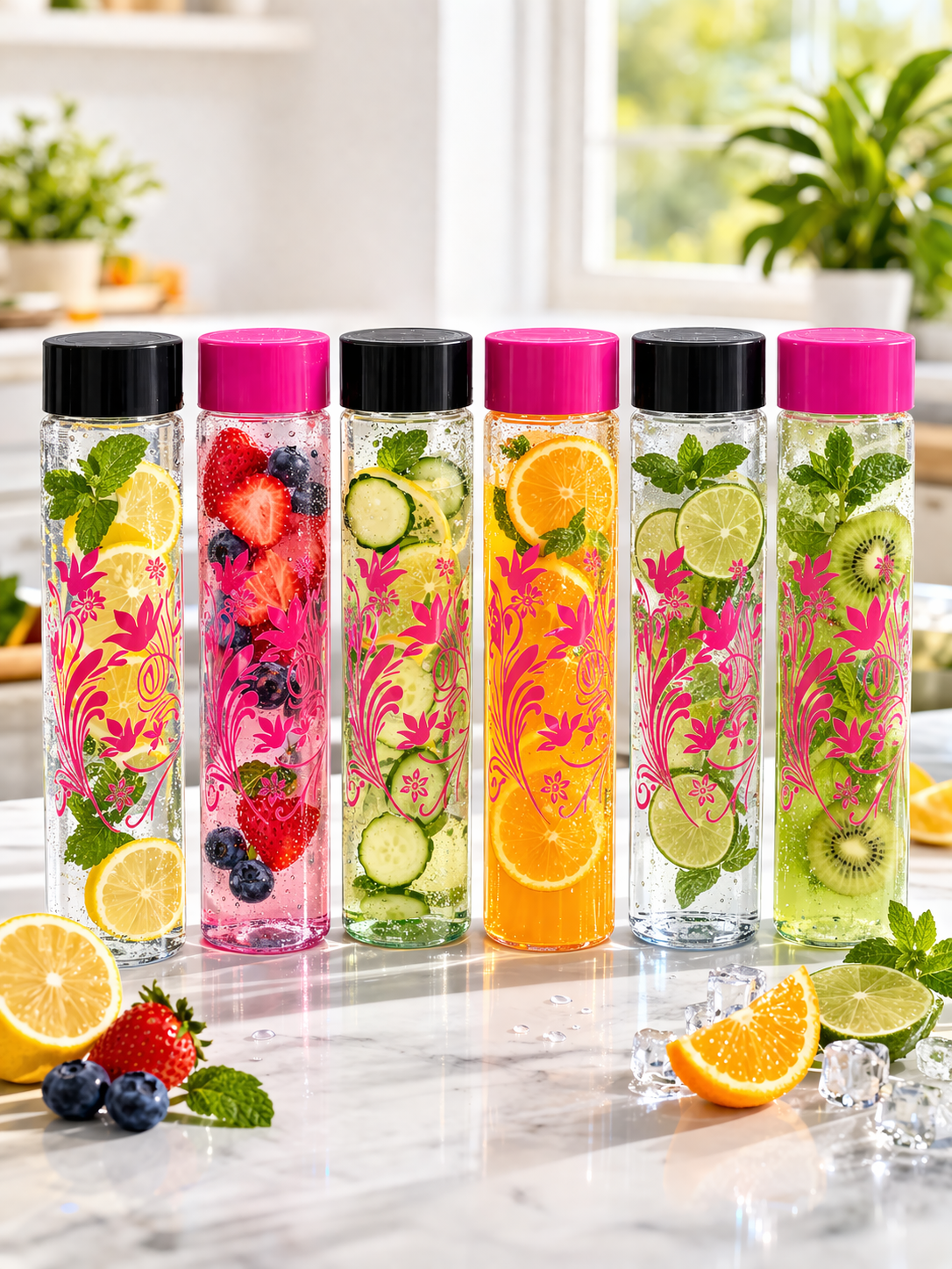 6 स्पष्ट पानी की बोतलों का सेट 16 ऑउंस – BPA-फ्री लीक-प्रूफ प्लास्टिक की बोतलें जिसमें स्क्रू कैप और सिलिकॉन सील है – जिम, ऑफिस, स्कूल और यात्रा के लिए दोबारा इस्तेमाल होने वाली पीने की बोतलें