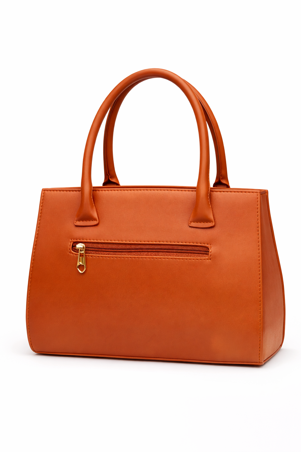 Luxury Brown Leather Handbag for Women | Premium Structured Tote Bag with Gold Tone Hardware