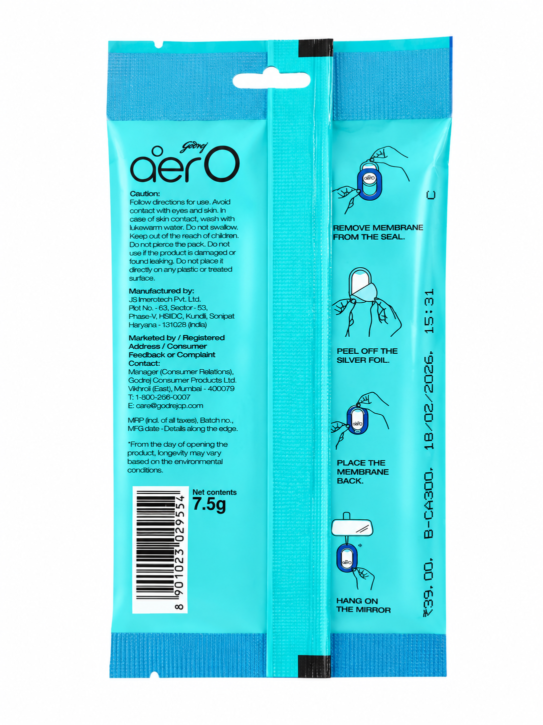 Godrej AerO Car Fragrance, Rose Blossom | Car Perfume for Fresh & Pleasant Ambience | Long Lasting Fragrance Up to 30 Days | Easy to Hang | 1 Unit