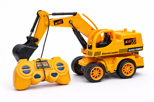 Remote Control Excavator Toy for Kids with Lights, Sound & Music, 2.4GHz RC Construction Vehicle with Real Digging Action