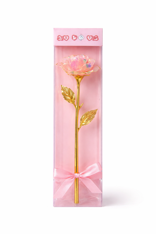Gold Plated Artificial Rose Gift with Box | Forever Love Rose | Romantic Gift for Girlfriend, Wife & Anniversary | Premium Decorative Flower with Gift Packaging