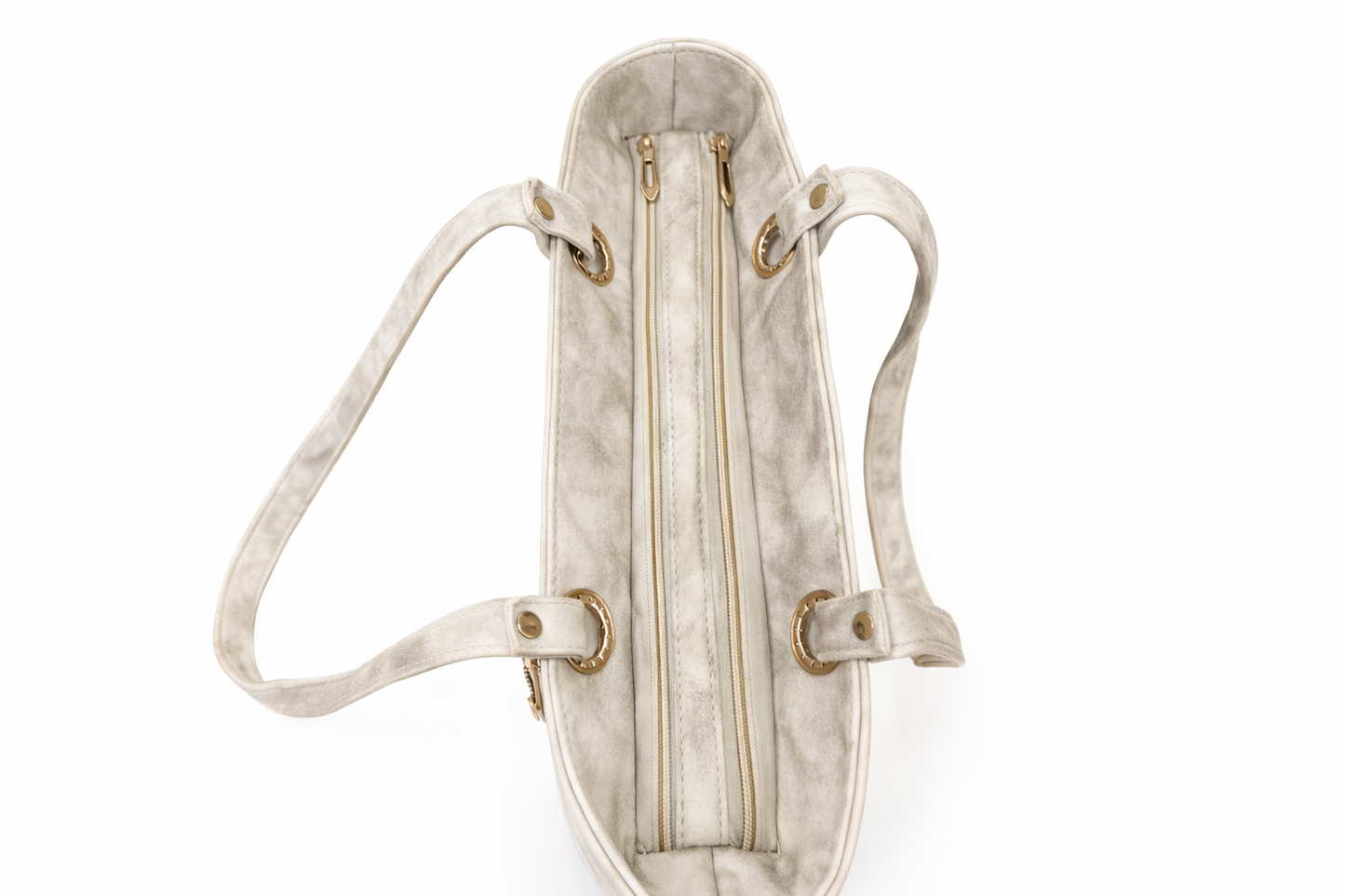Marbled Gray Tote Bag for Women, Faux Suede Shoulder Handbag with Front Zip Pocket, Inner Zip Pocket, Gold Tone Hardware for Office, Shopping and Travel