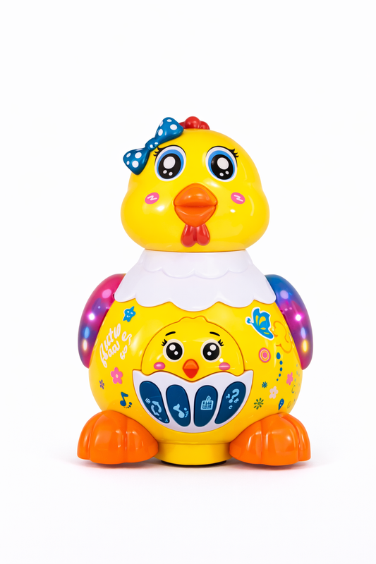 Funny Hen Electric Toy for Kids, Musical Dancing Chicken with Lights, Bump and Go Action, Interactive Buttons and Sound Effects for Ages 3+