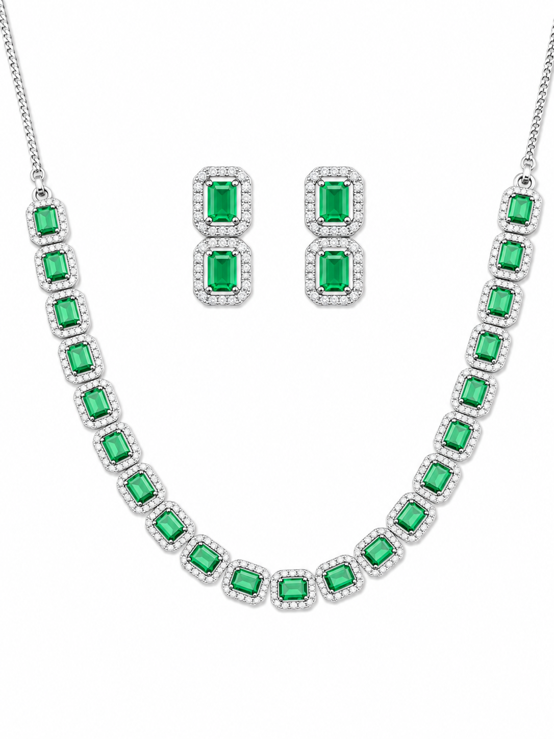 EMERALD ELEGANCE Necklace & Earrings Set Timeless Glamour. Effortless You.