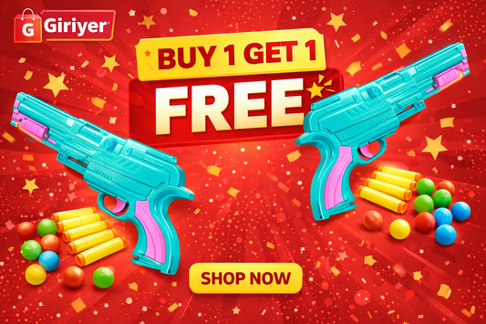 Kids Toy Gun Set with Soft Foam Bullets & Balls | 8 Piece Shooting Toy Gun Kit for Boys & Girls
