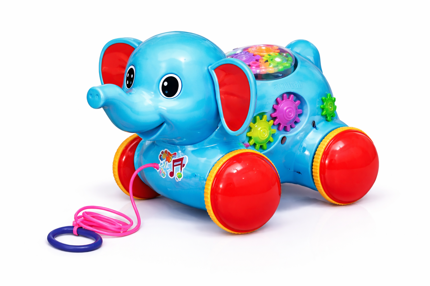 Gear Elephant Toy for Toddlers – Musical Light-Up Elephant with Spinning Gears, Pull Along Toy with LED Lights & Sound – Educational Baby Toy (18+ Months)