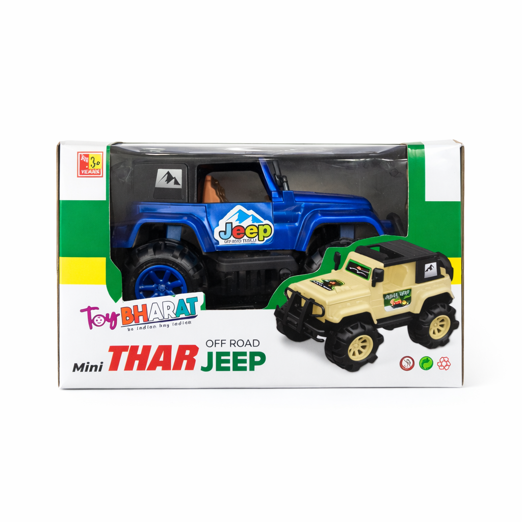 Mini Off-Road Toy Car for Kids | Pull Back / Free Rolling Jeep Style Vehicle | Durable ABS Plastic Car Toy for Boys & Girls (3+ Years)
