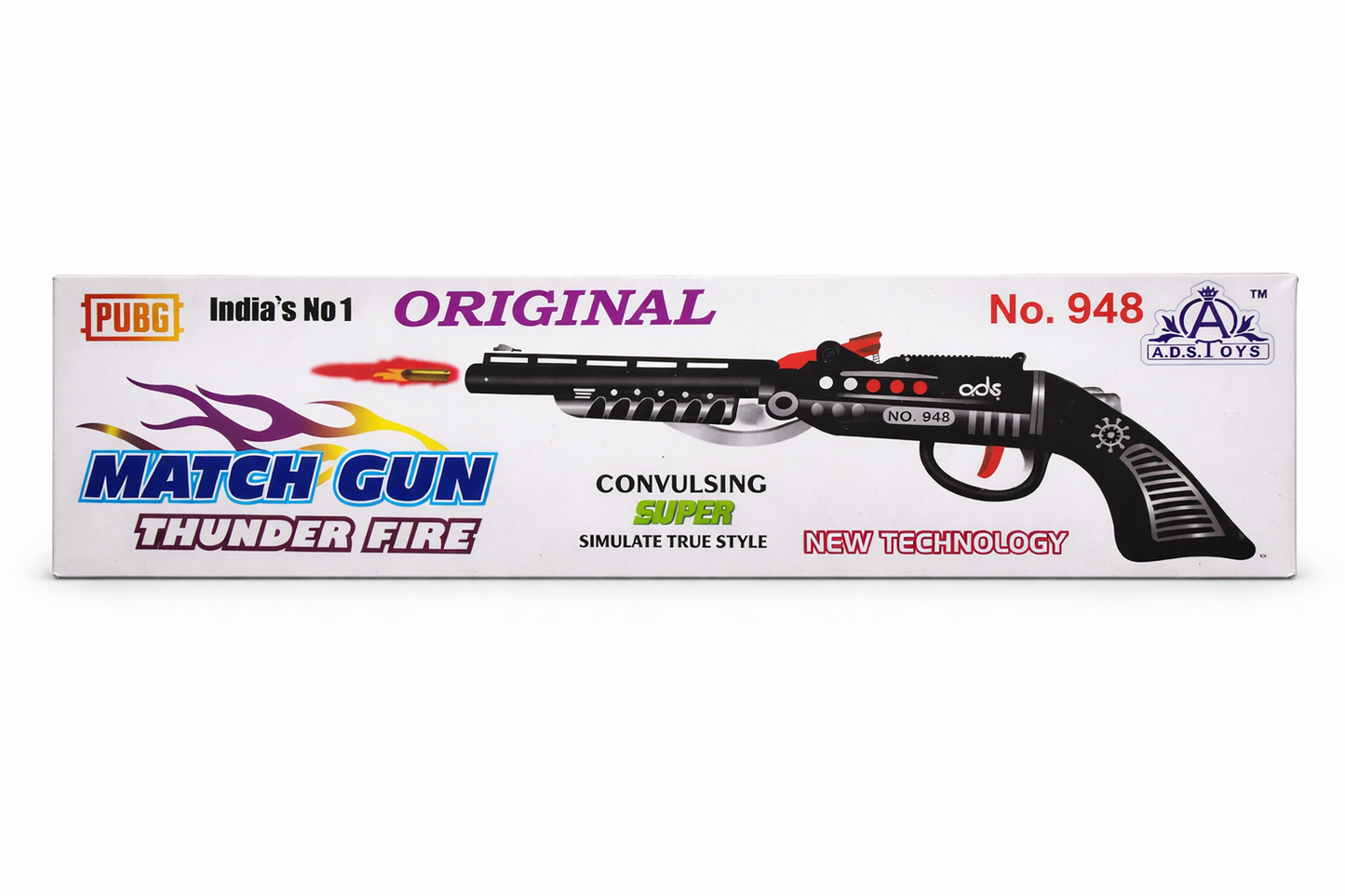 Toy Gun for Kids with Light & Sound | Thunder Fire Match Gun with Vibration Effect | Battery Operated Toy Gun with Trigger Action