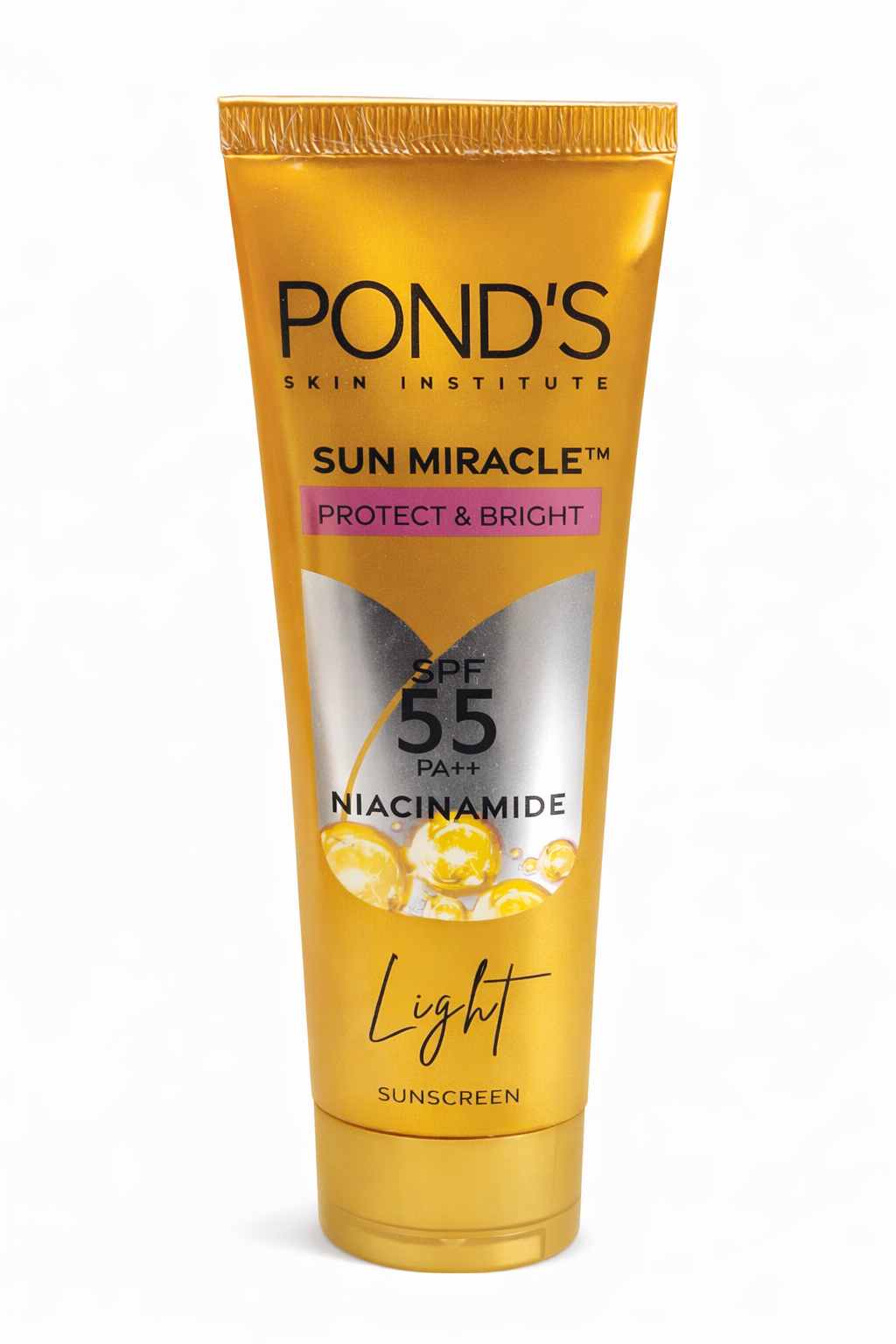 Pond’s Sun Miracle Protect & Bright Light Sunscreen SPF 55 PA++ with Niacinamide | Lightweight Daily Face Sunscreen for UV Protection & Brightening