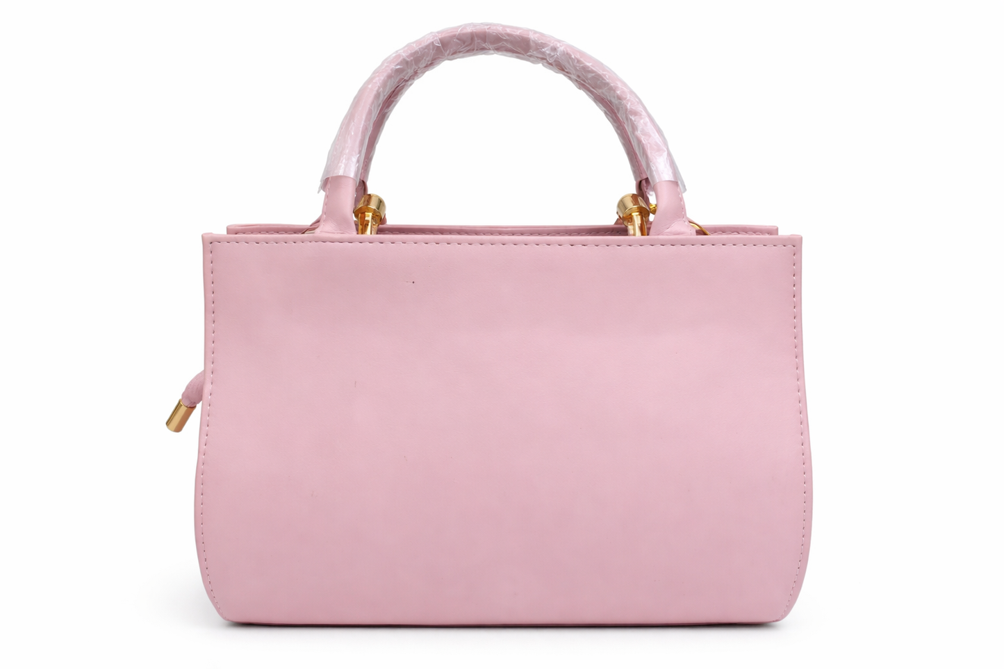Women’s Pink Handbag, Premium Faux Leather Satchel with Gold-Tone Hardware, Quilted Designer Style Tote Bag with Zip Pocket for Office & Daily Use