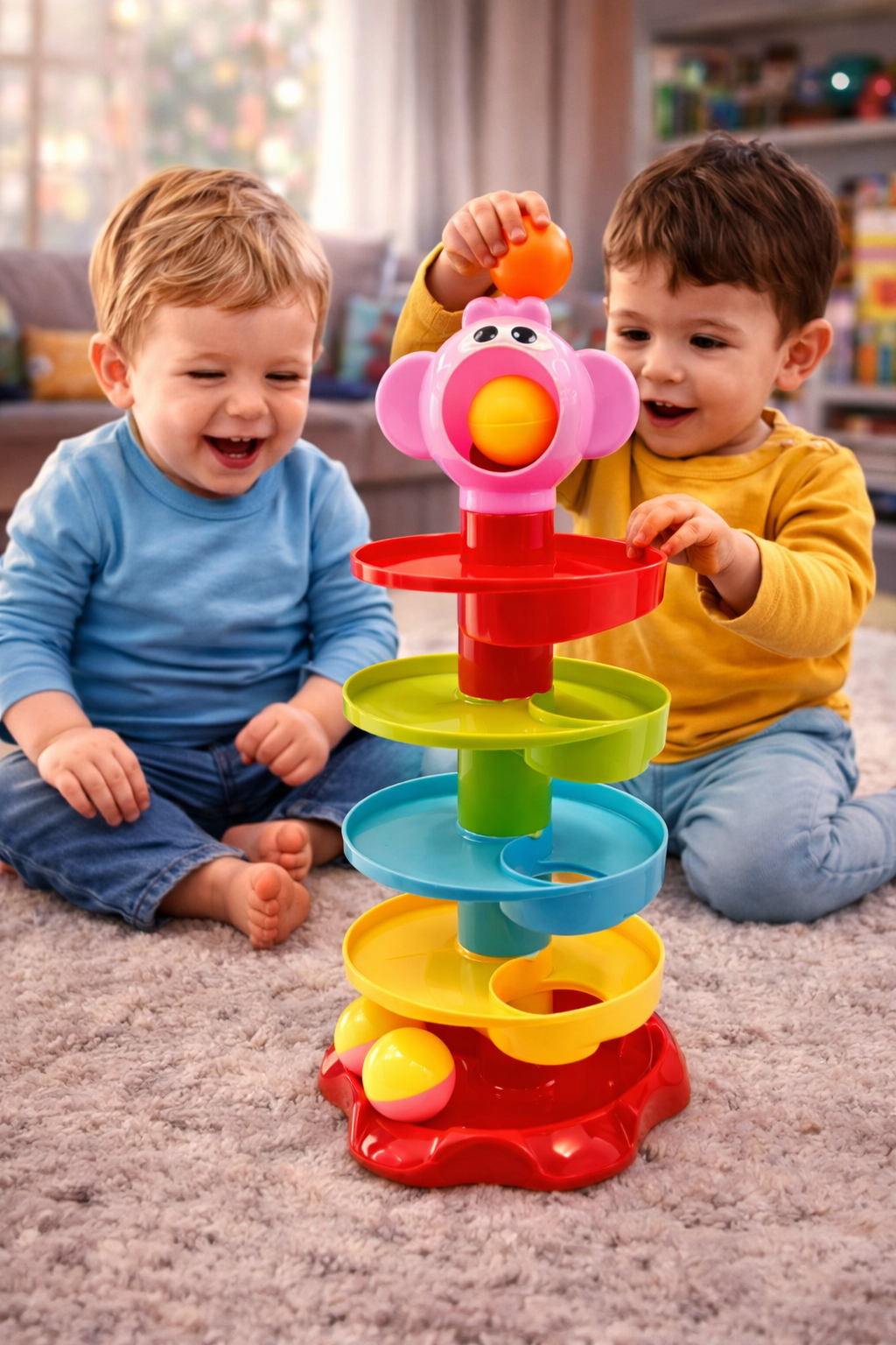 Ball Drop Toy for Kids | Multi-Level Spiral Ramp Tower with Balls | Montessori Learning Toy for Toddlers