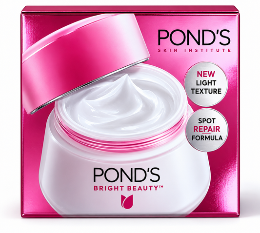 Pond's Bright Beauty Face Cream – Lightweight Daily Moisturizer with Spot Repair Formula, Non-Greasy Skin Brightening Cream for Soft, Smooth & Radiant Skin, 50g