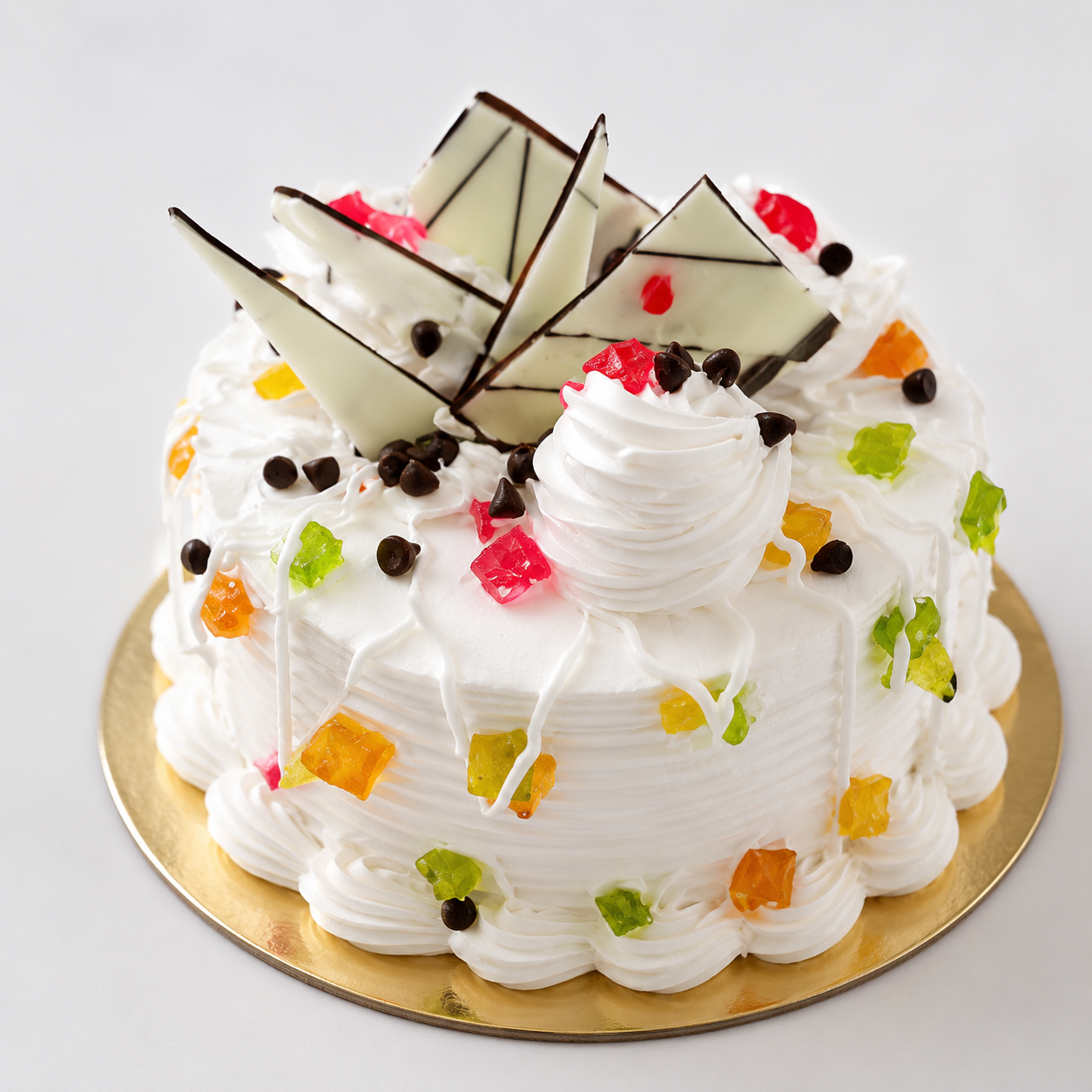 Premium White Forest Fruit Cake ( 350 grams ) | Fresh Cream Mixed Fruit Cake | White Chocolate Designer Cake | Birthday Cake | Anniversary Cake | Celebration Cake