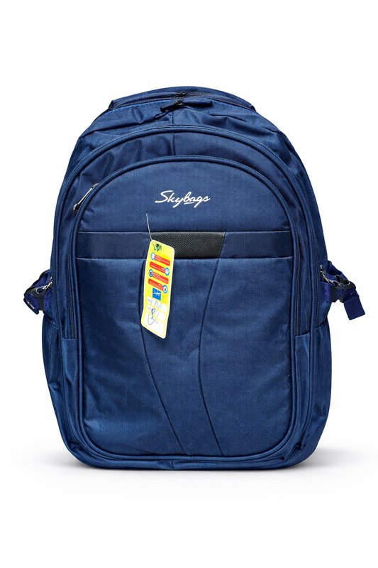 Skybags Daily Backpack, 25L School & Travel Backpack with Spacious Compartments, Premium Polyester Fabric, Adjustable Padded Straps, Bottle Pocket, Navy Blue