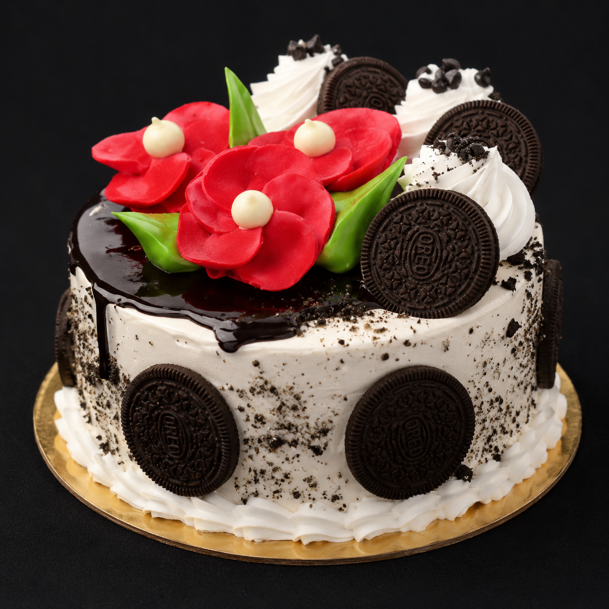 Premium Oreo Chocolate Cake (300 grams)  | Cookies & Cream Chocolate Cake | Designer Oreo Cake with Chocolate Ganache & Floral Decoration | Birthday Cake | Anniversary Cake | Celebration Cake