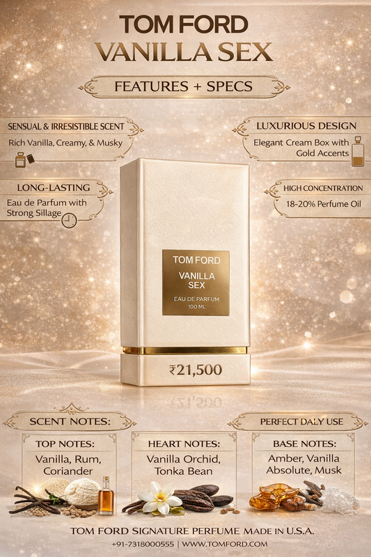 Tom Ford Vanilla Sex Eau De Parfum | 100ml Luxury Unisex Perfume | Long-Lasting Warm Vanilla, Amber & Musk Fragrance