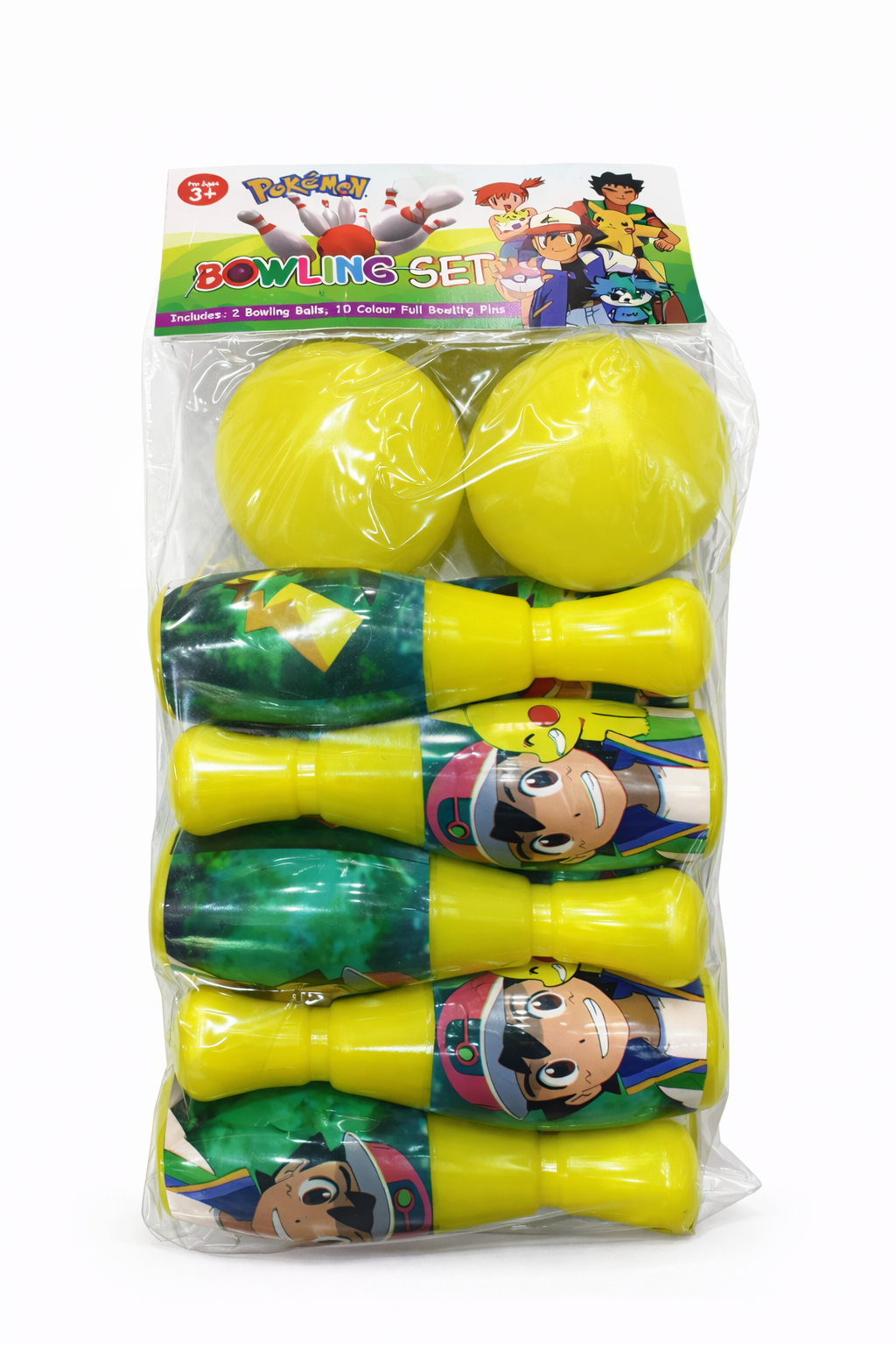 Kids Bowling Set Toy (12 Pieces) | Indoor Outdoor Bowling Game with 2 Balls & 10 Pins | Cartoon Theme Fun Game for Boys & Girls (3+ Years)