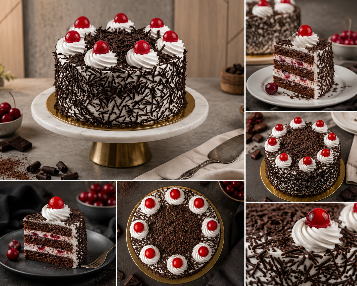 Black Forest Cake (500 grams) | Premium Chocolate Black Forest Fresh Cream Cake | Cherry Topped Chocolate Cake | Birthday, Anniversary & Celebration Cake