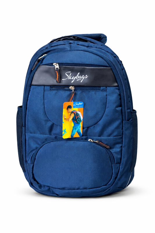 Skybags School Backpack for Boys & Girls, 30L Polyester Laptop Backpack with Multiple Compartments, Adjustable Padded Straps, Dual Mesh Side Pockets, 18 x 13 x 9 Inch