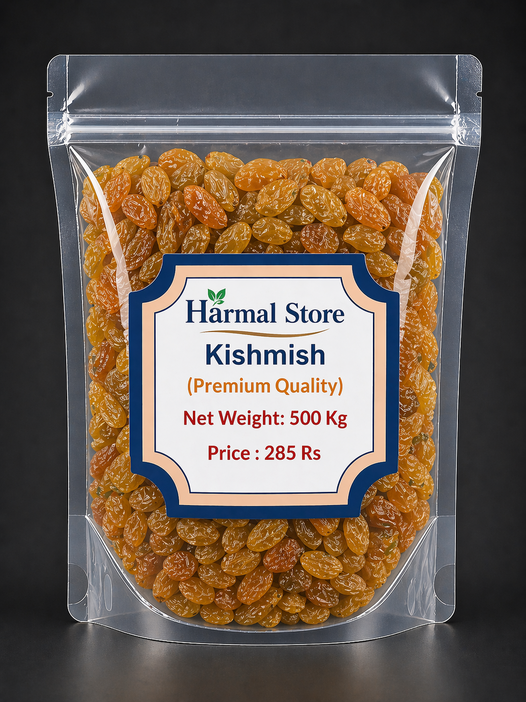 Harmal Store Premium Kishmish 1kg | Golden Raisins | Seedless Dry Grapes
