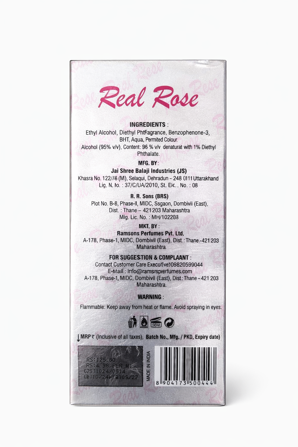 Ramsons Real Rose Eau De Parfum 40 ml | Long Lasting Floral Perfume for Women