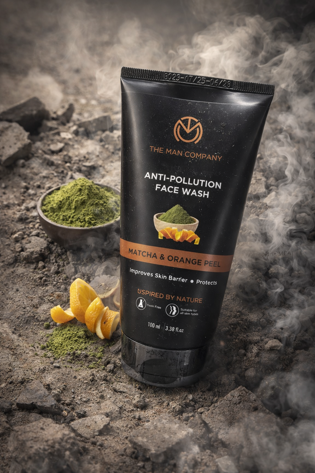 The Man Company Anti-Pollution Face Wash with Matcha & Orange Peel, Deep Cleansing Face Wash for Men, 100ml