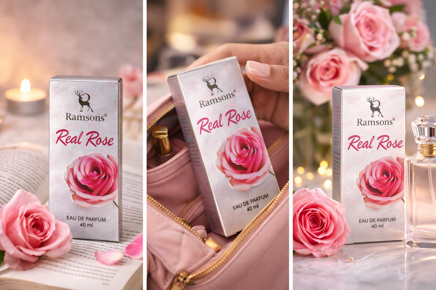 Ramsons Real Rose Eau De Parfum 40 ml | Long Lasting Floral Perfume for Women
