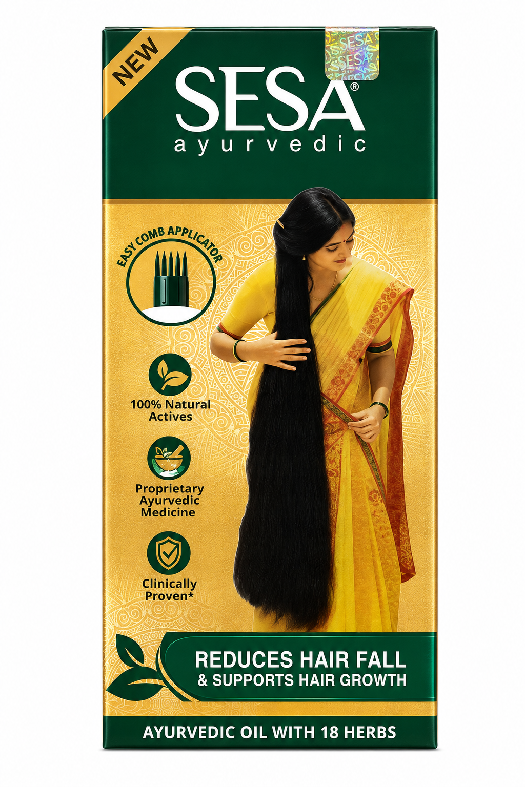 Sesa Ayurvedic Hair Oil | Ayurvedic Hair Growth Oil with 18 Herbs & 5 Nourishing Oils | Helps Reduce Hair Fall Due to Breakage | Nourishes Scalp & Strengthens Hair | Suitable for Men & Women | 100 ml