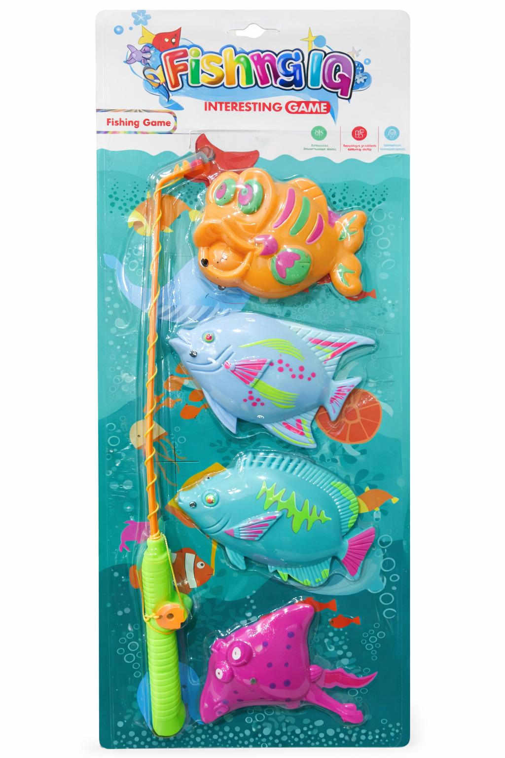 Fishing IQ Interesting Game for Kids | Interactive Toddler Fishing Toy Set with Magnetic Rods & Colorful Fish | Teaches Color & Shape Recognition
