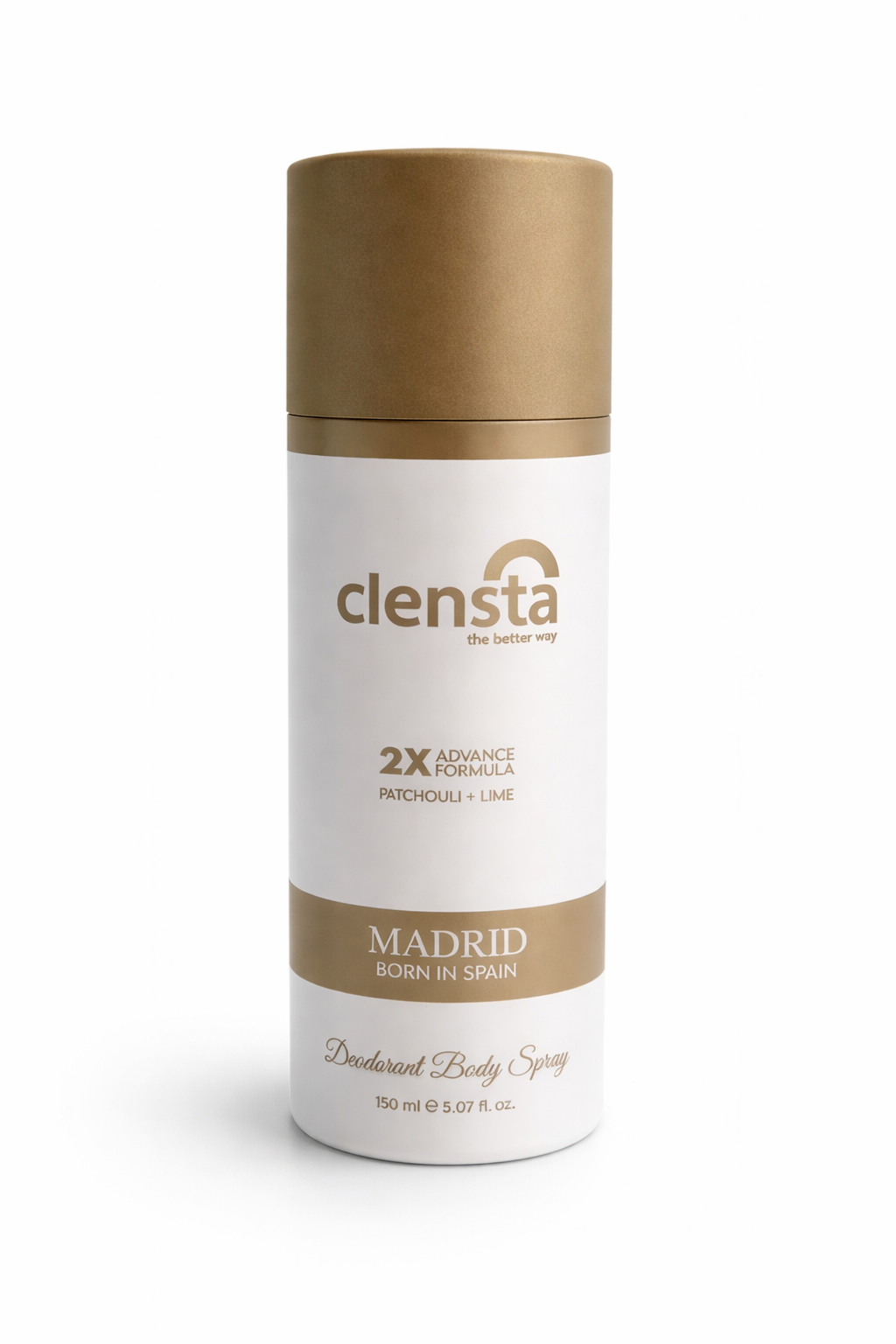 Clensta Madrid Deodorant Body Spray 150ml | Patchouli & Lime Fragrance | 2X Advance Formula | Long-Lasting Odor Protection | Premium Deo for Men & Women
