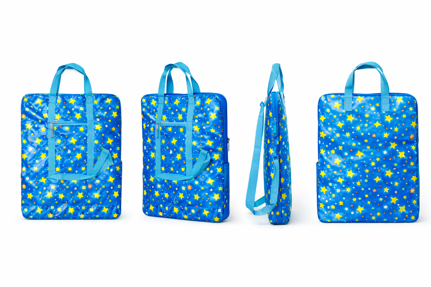 Kids Star Tote Bag for Boys & Girls, Waterproof Lightweight School Activity Bag with Adjustable Shoulder Strap, Blue