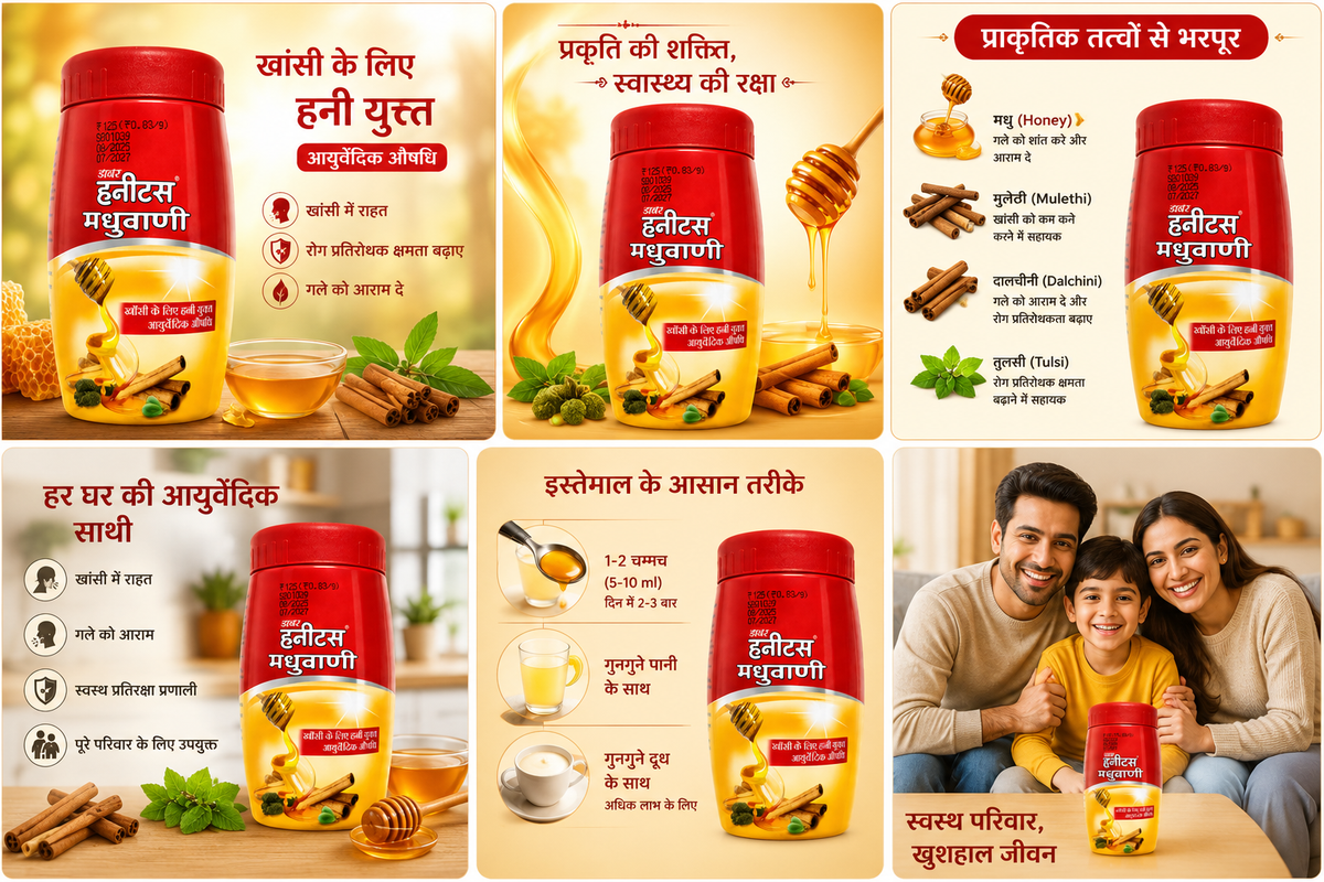 Dabur Honitus Madhuwani Ayurvedic Medicine, 150g | Honey Enriched Herbal Cough Remedy | With Mulethi, Tulsi & Dalchini | For Cough & Throat Comfort