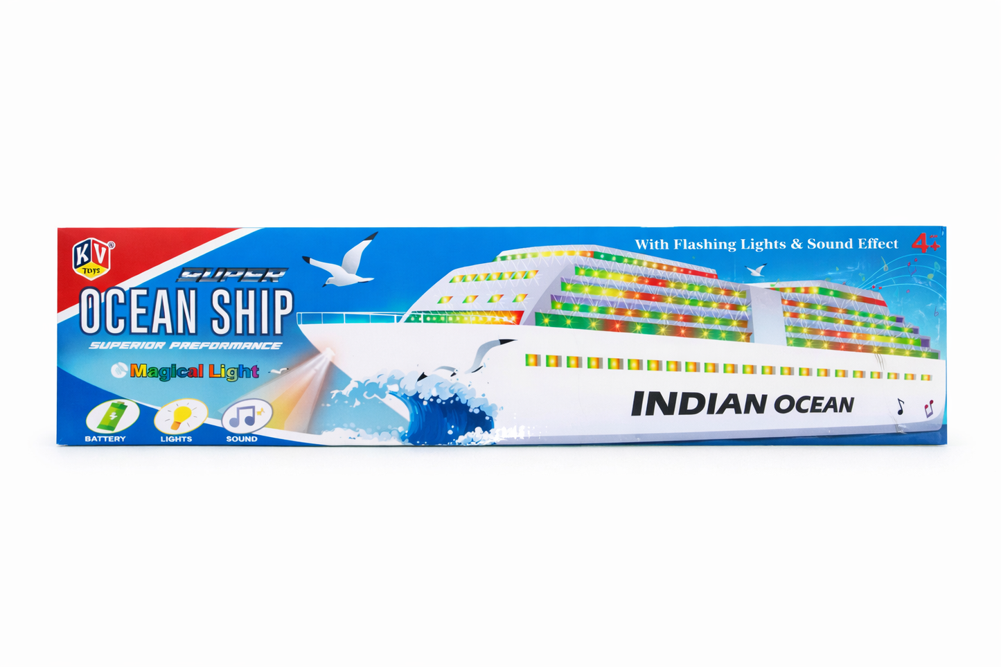 Cruise Ship Toy with Lights & Sound for Kids | Battery Operated Ship Toy with Music & Flashing LED Lights | Big Ship Model Toy | Moving Boat Toy for Kids (4+ Years)