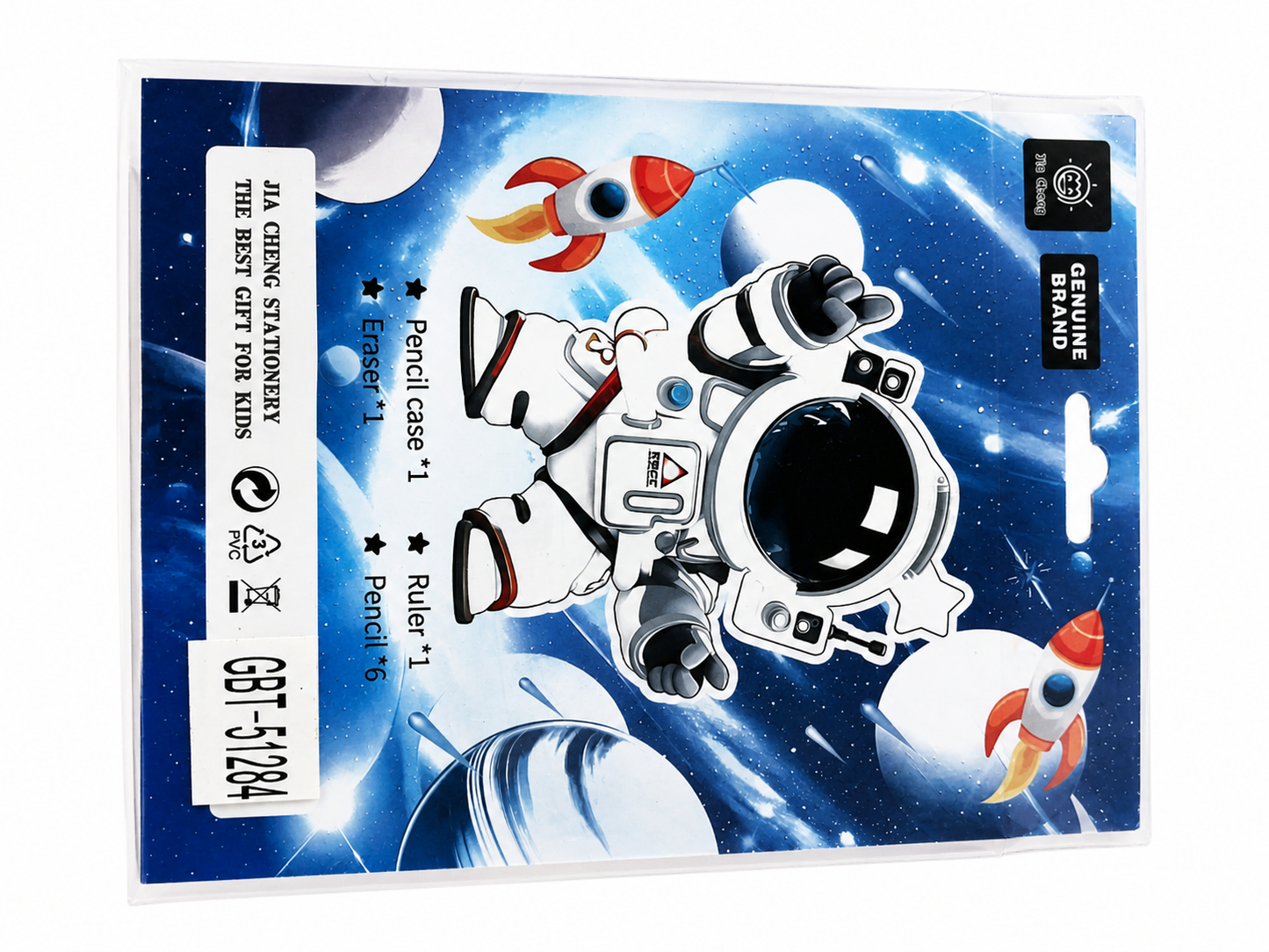 Space Adventure 12-Piece Stationery Set for Kids – Includes Astronaut Pencil Case, HB Pencils, 15cm Ruler, Eraser & Built-in Sharpener – Perfect Back to School Gift for Boys & Girls