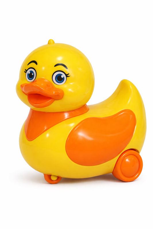 Cute Duck Push & Go Toy for Kids | Friction Powered Duck Car Toy | No Battery Required