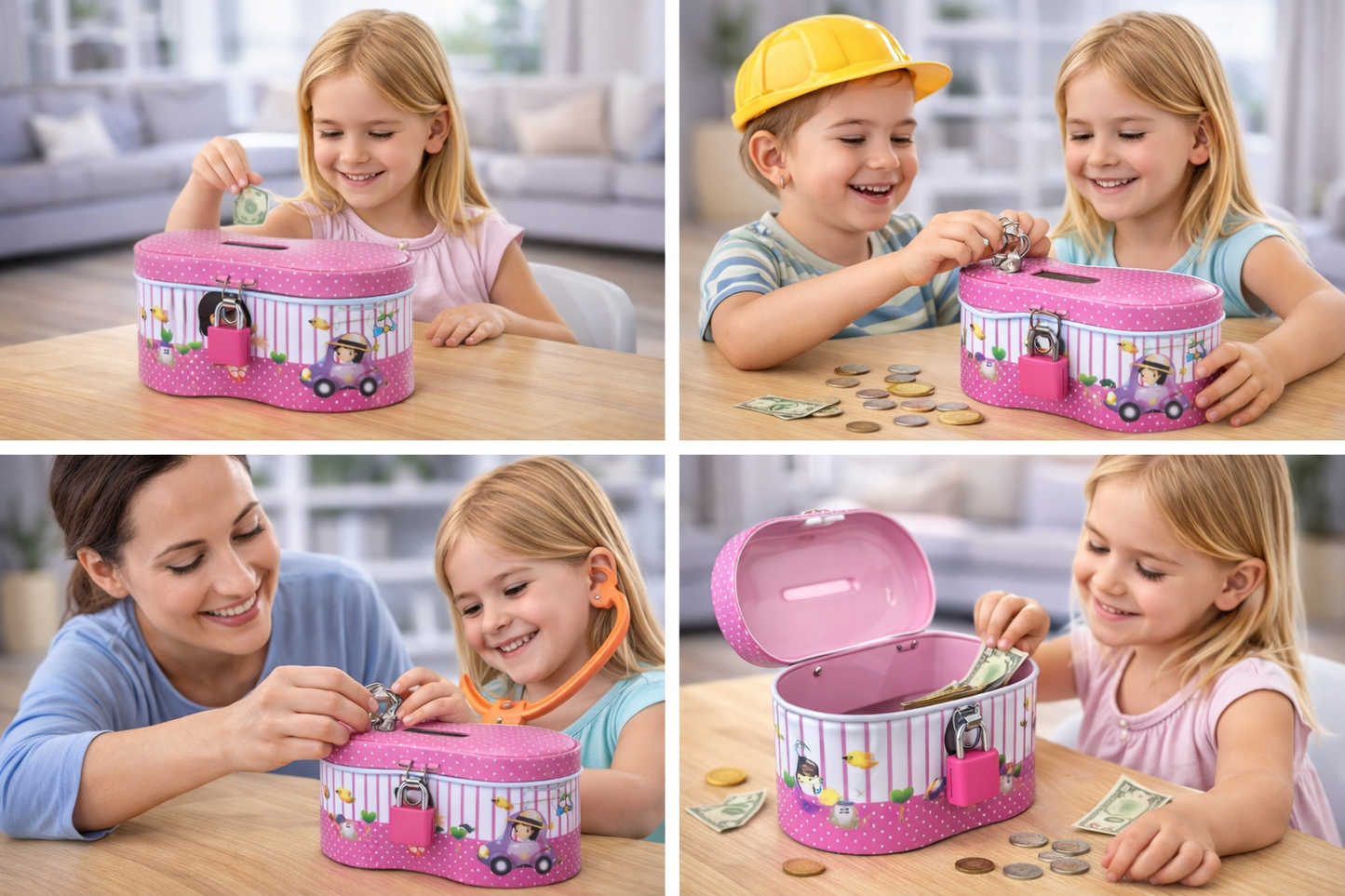 Cartoon Printed Metal Storage Box for Girls