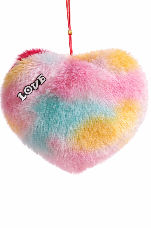 Plush Hanging Heart Pair with Love Embroidery,