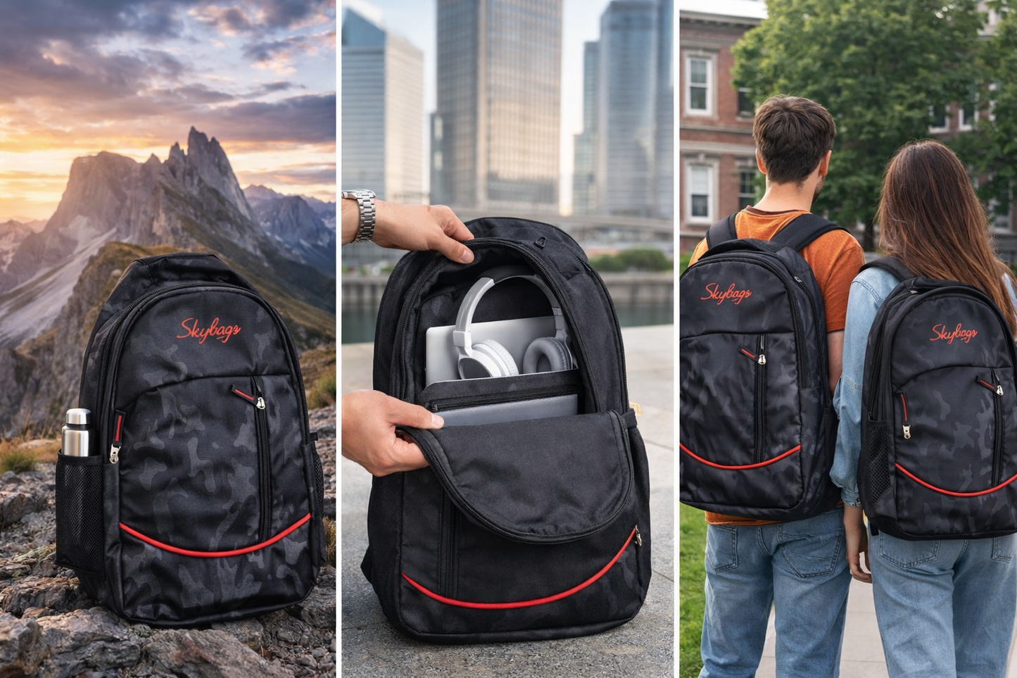 Skybags Backpack for Men and Women, Laptop Backpack with Padded Sleeve, Adjustable Straps, Side Mesh Pocket,