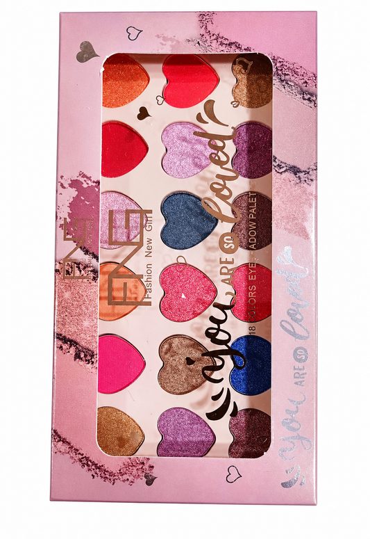 You Are So Loved 18 Colors Eye Shadow Palette - Highly Pigmented Matte, Shimmer & Metallic Finishes