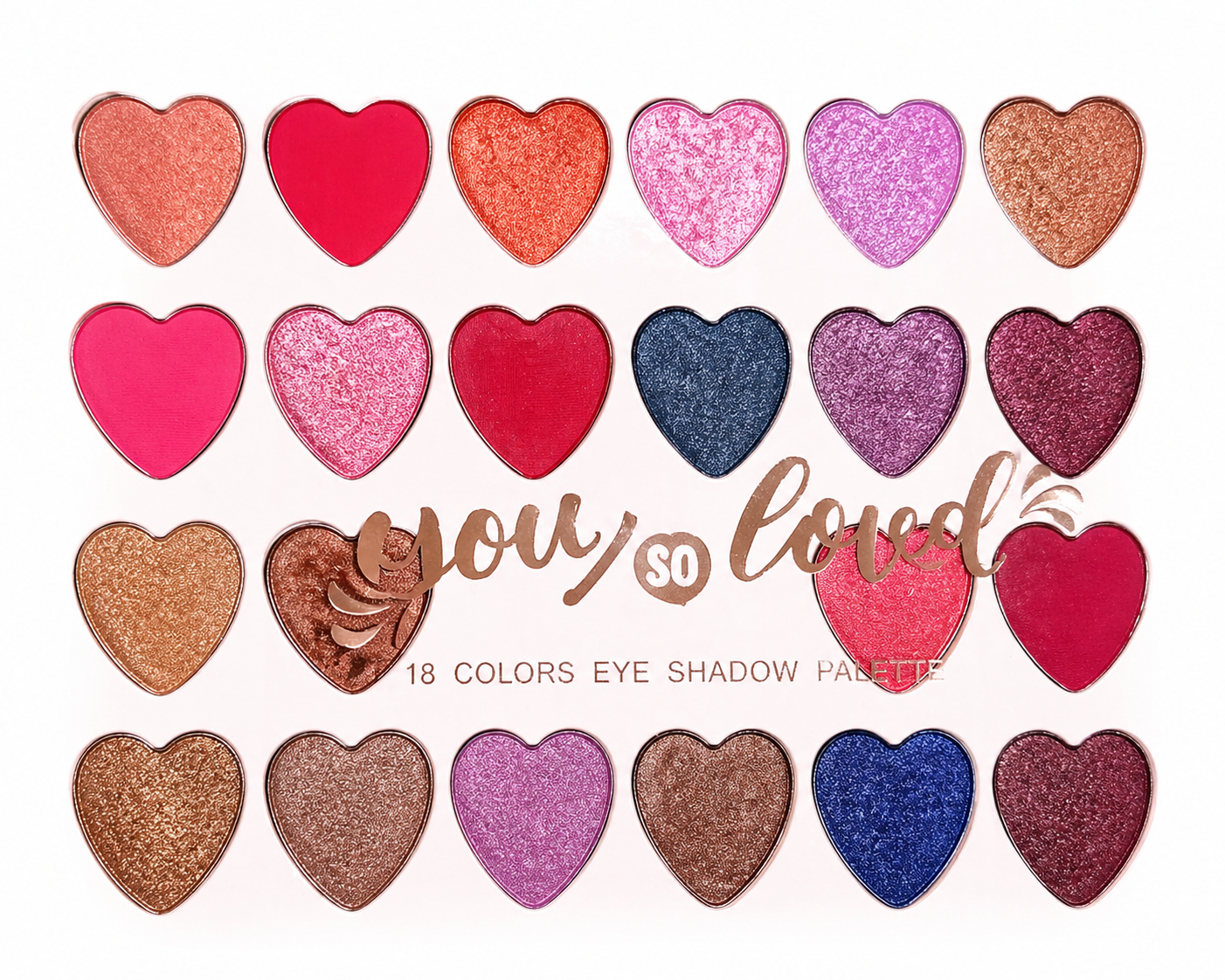 You Are So Loved 18 Colors Eye Shadow Palette - Highly Pigmented Matte, Shimmer & Metallic Finishes