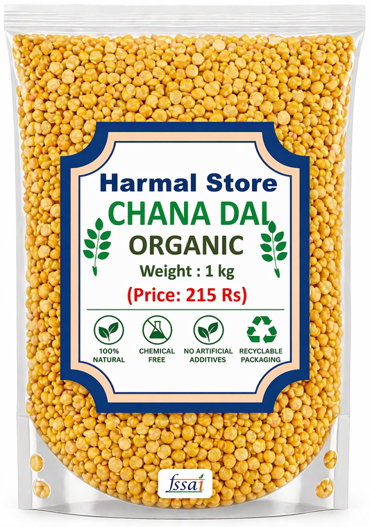 Harmal Store Organic Chana Dal 1 Kg | Premium Split Bengal Gram | 100% Natural, Chemical-Free & Unpolished