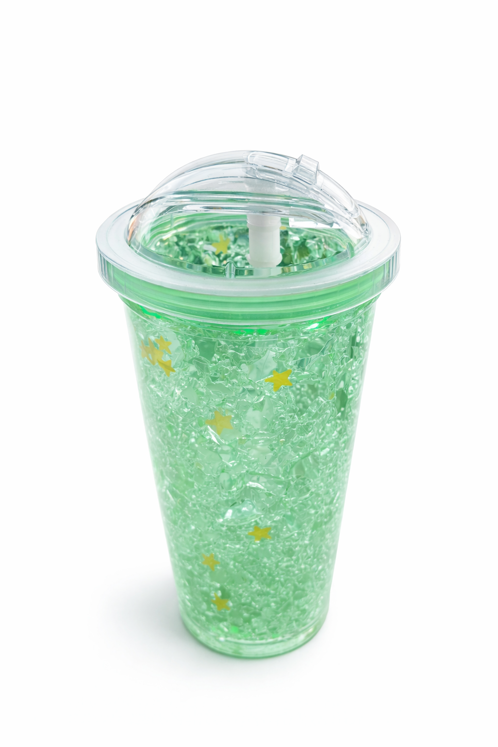 Gel-Filled Tumbler with Straw & Dome Lid 16oz | Freezer Safe Cooling Cup | Reusable Straw | Leak-Proof Lid | Insulated Cold Drink Cup for Juice, Smoothies & Beverages