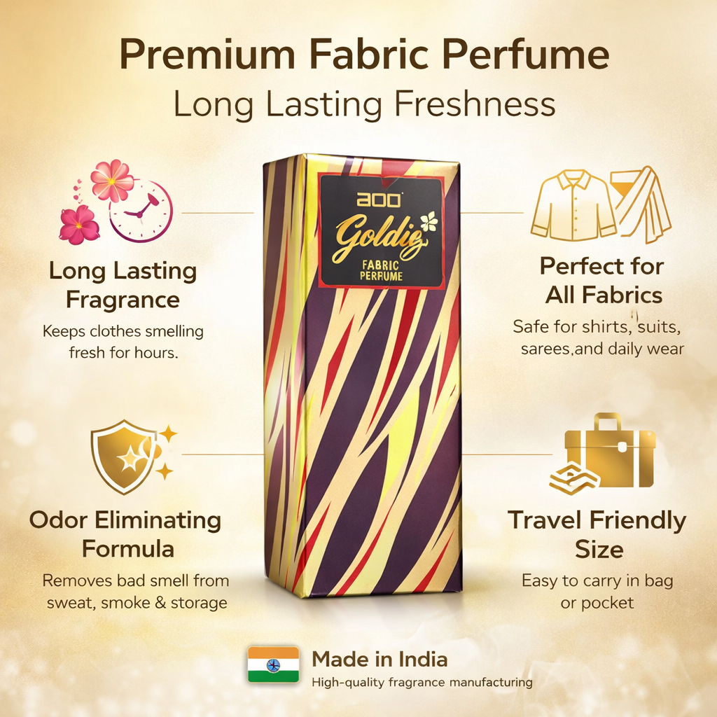 Goldie Fabric Perfume 200 | Long-Lasting Clothes Fragrance Spray