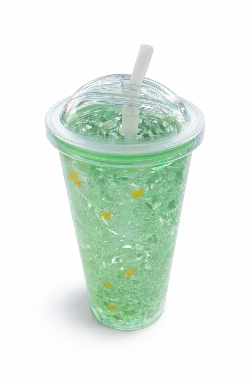 Gel-Filled Tumbler with Straw & Dome Lid 16oz | Freezer Safe Cooling Cup | Reusable Straw | Leak-Proof Lid | Insulated Cold Drink Cup for Juice, Smoothies & Beverages