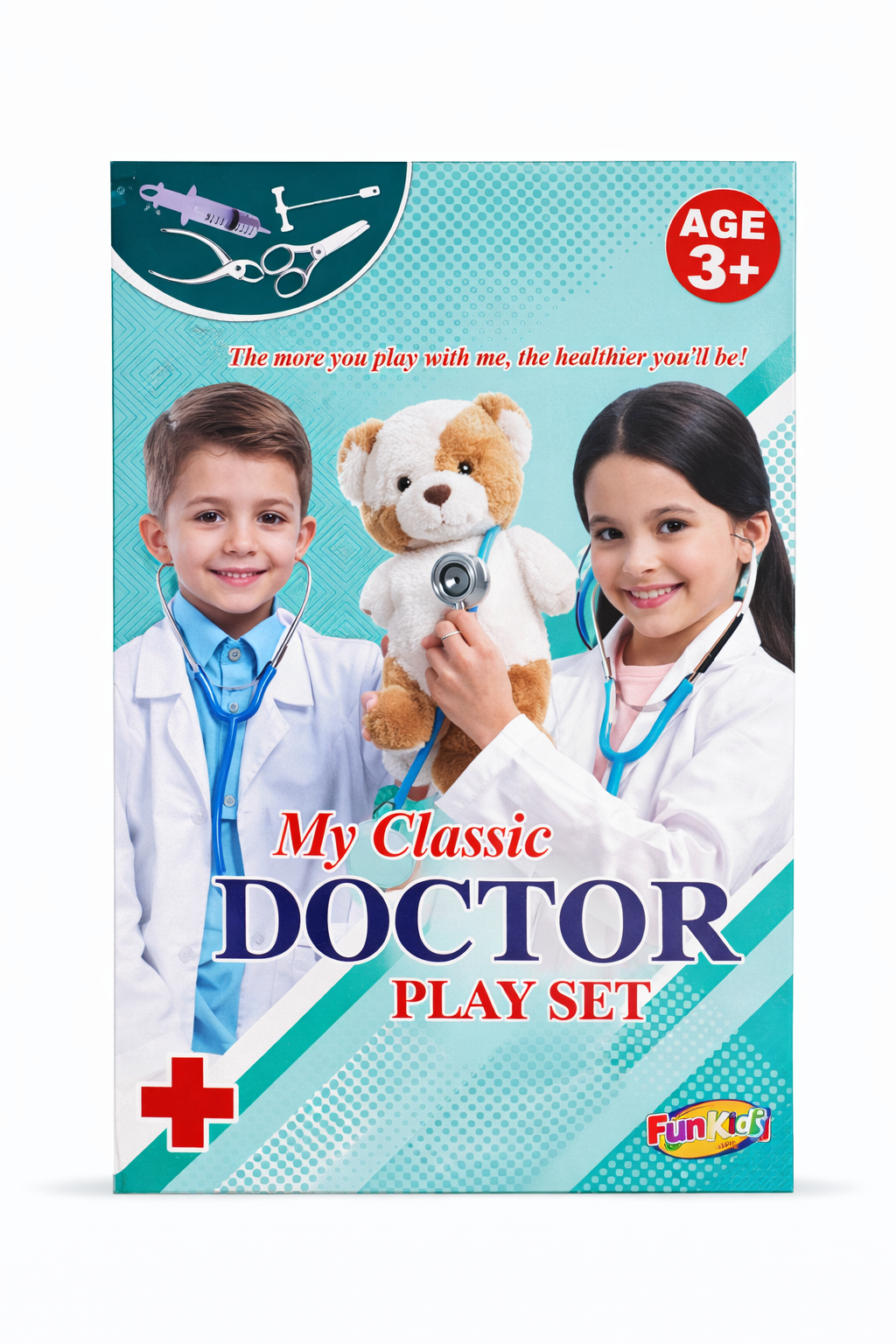 Doctor Play Set for Kids (8 Pieces), Medical Kit Toy with Stethoscope, Syringe & Tools, Pretend Doctor Set for Boys & Girls (Ages 3+)