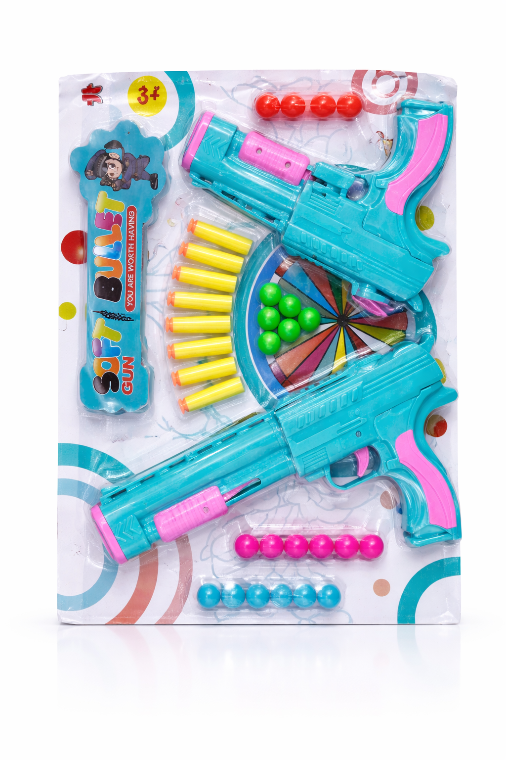 Kids Toy Gun Set with Soft Foam Bullets & Balls | 8 Piece Shooting Toy Gun Kit for Boys & Girls