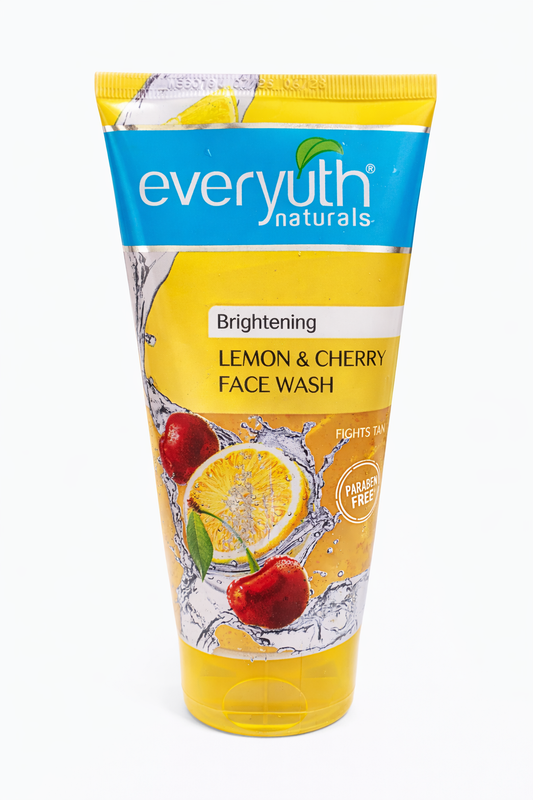 Everyuth Naturals Brightening Lemon & Cherry Face Wash with Vitamin C, Tan Removal & Deep Cleansing Face Cleanser