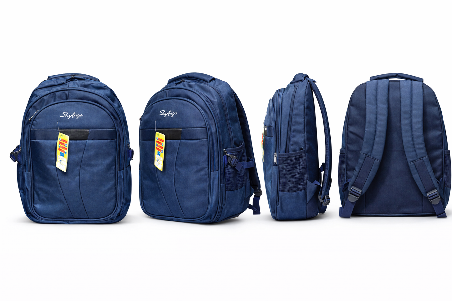 Skybags Daily Backpack, 25L School & Travel Backpack with Spacious Compartments, Premium Polyester Fabric, Adjustable Padded Straps, Bottle Pocket, Navy Blue